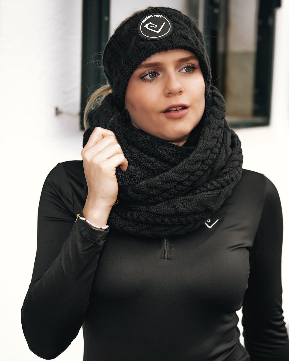 Stirnband Flecht Muster - Domingo - Black