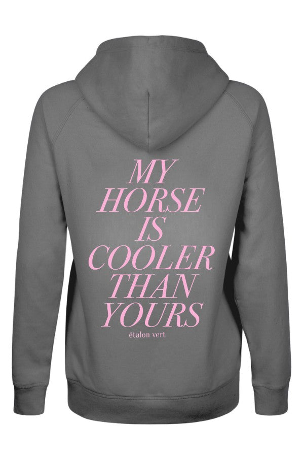 Quaterback Hoodie My Horse is cooler than yours - Anthracite