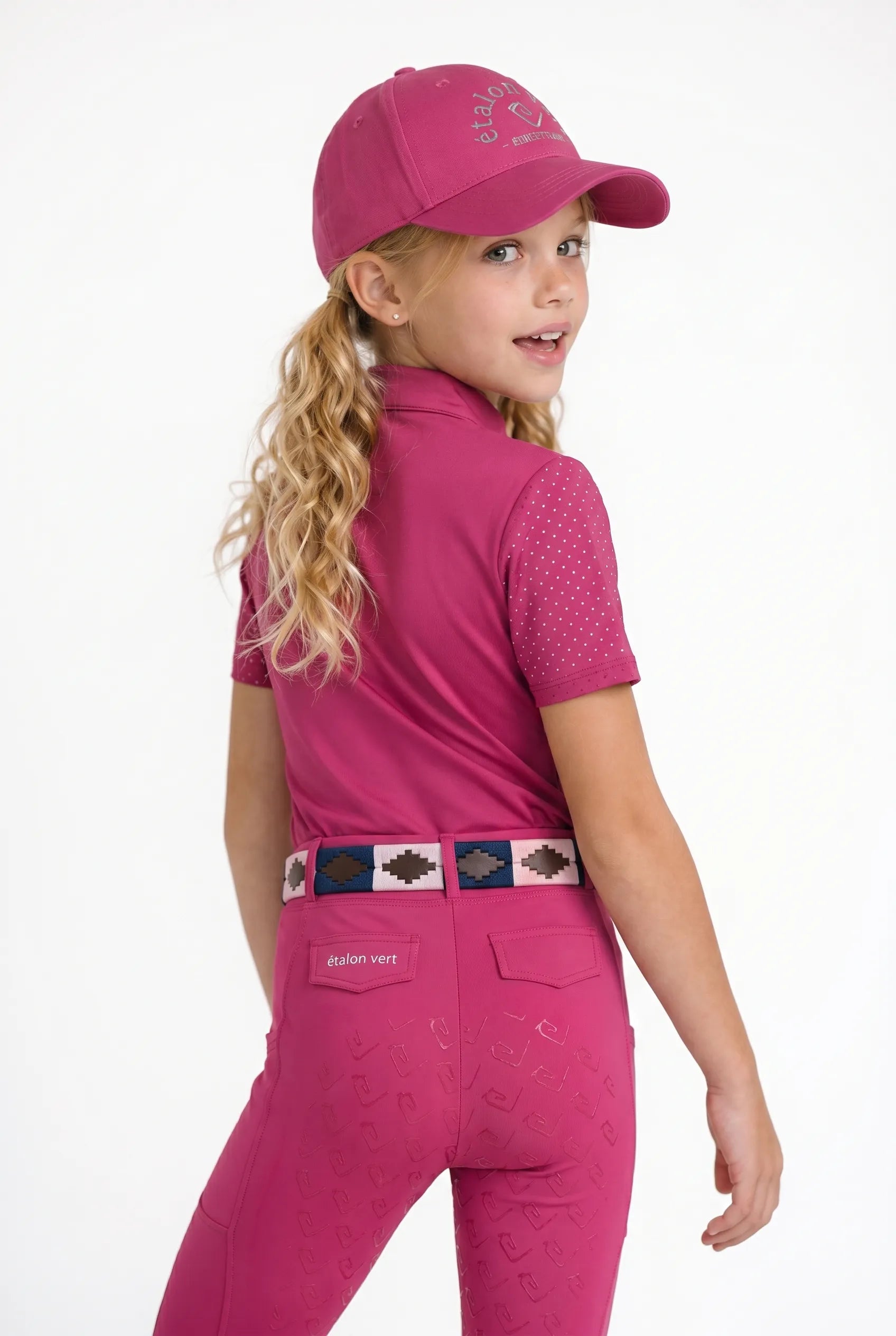 Funktionsshirt Star Gold Young Riders Kurzarm perforiert - Very Berry