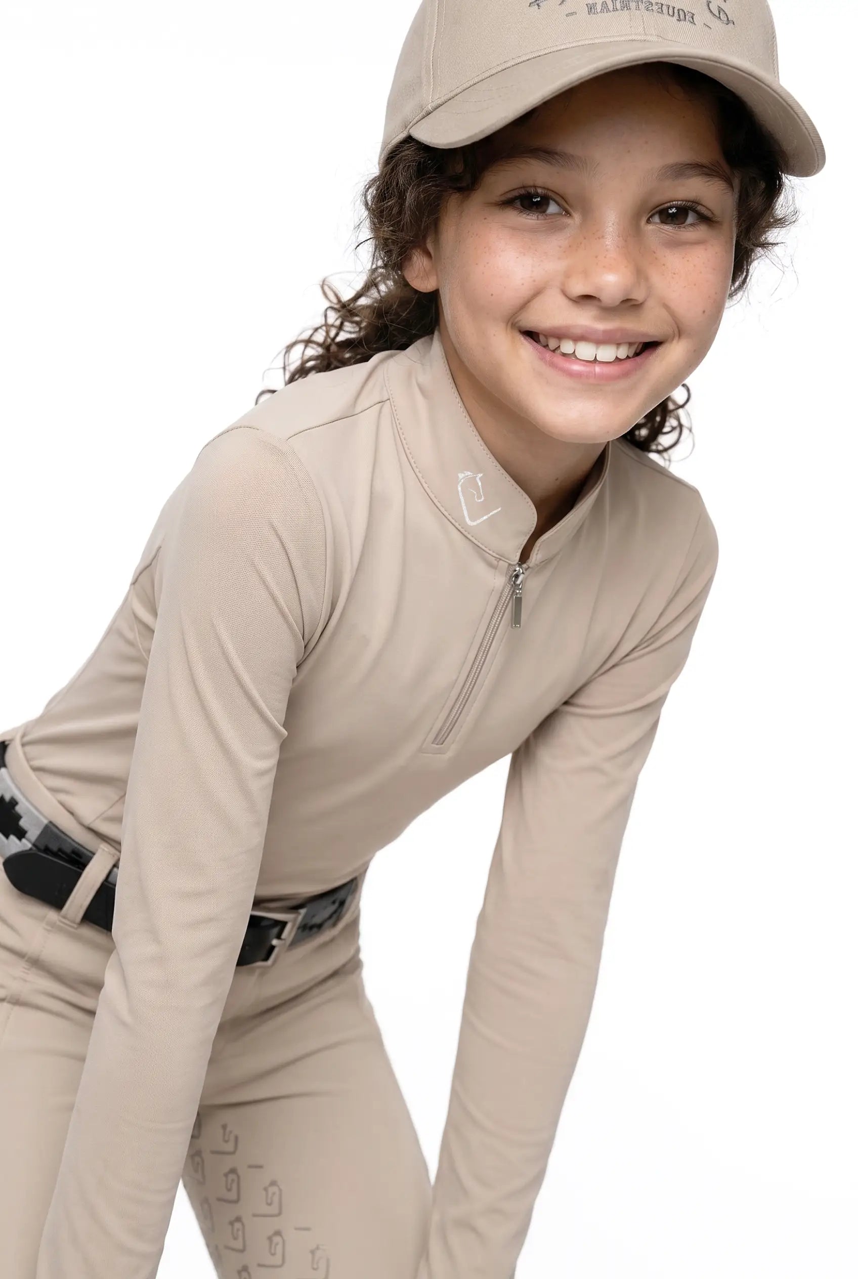 Contendro 2.0 functioneel shirt lange mouw - mesh - beige - Young Riders