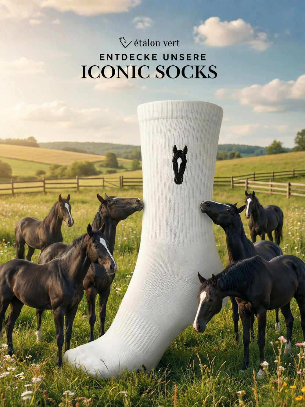 Sports Socks - Black Horse Icon