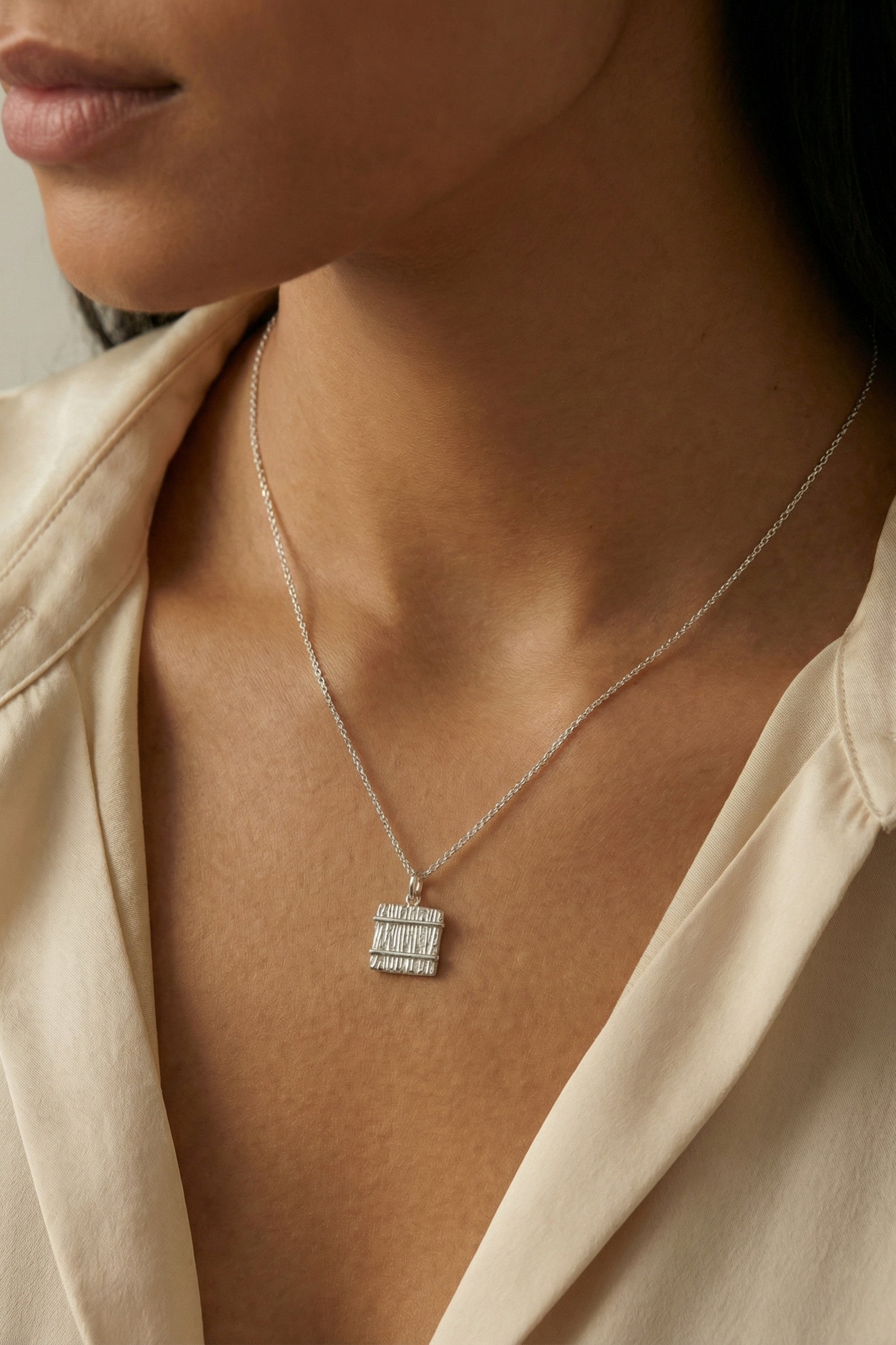 Halskette - Charm - Heu - Silber