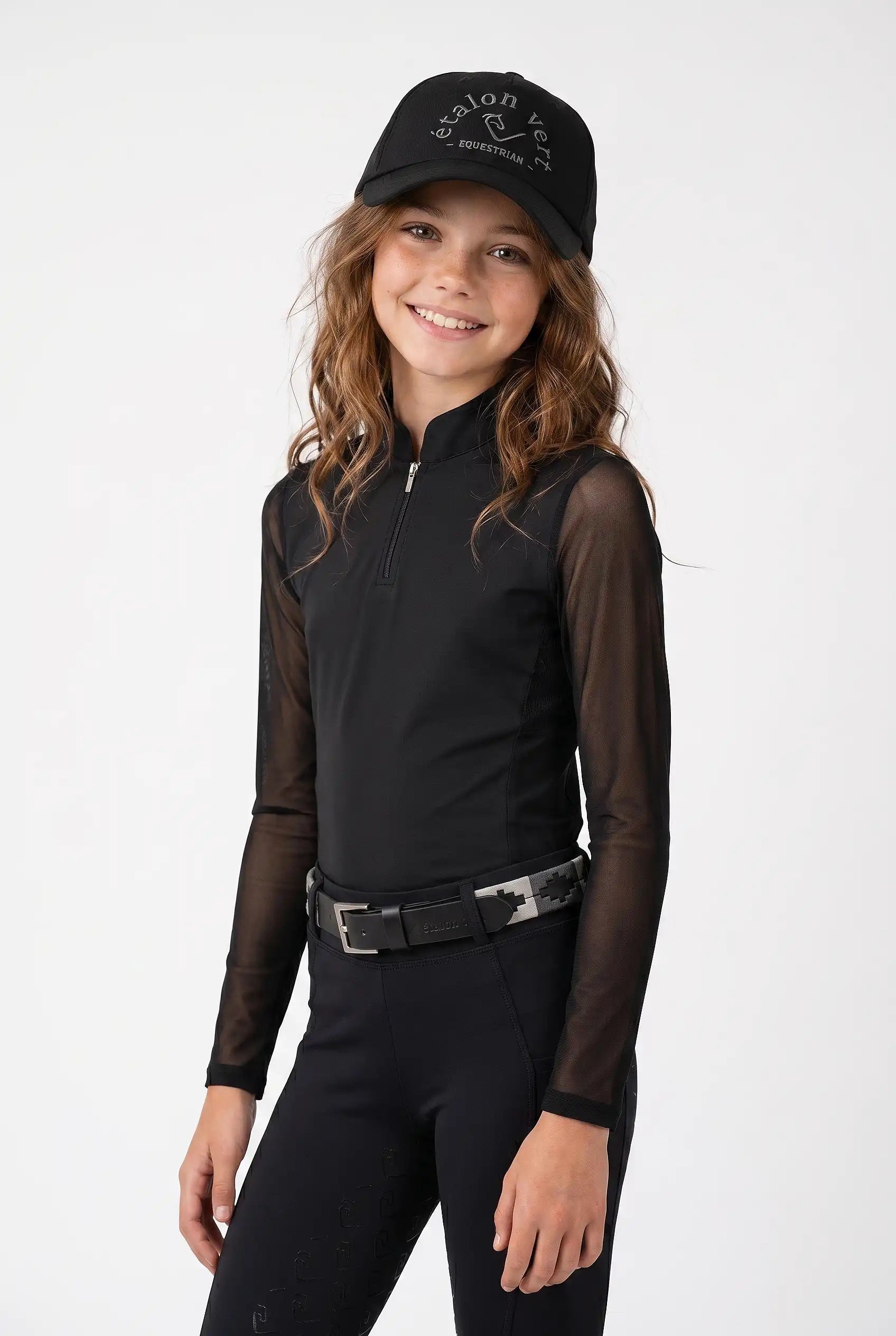Chemise fonctionnelle Contendro à manches longues Young Riders - Glitter Edition - Noir