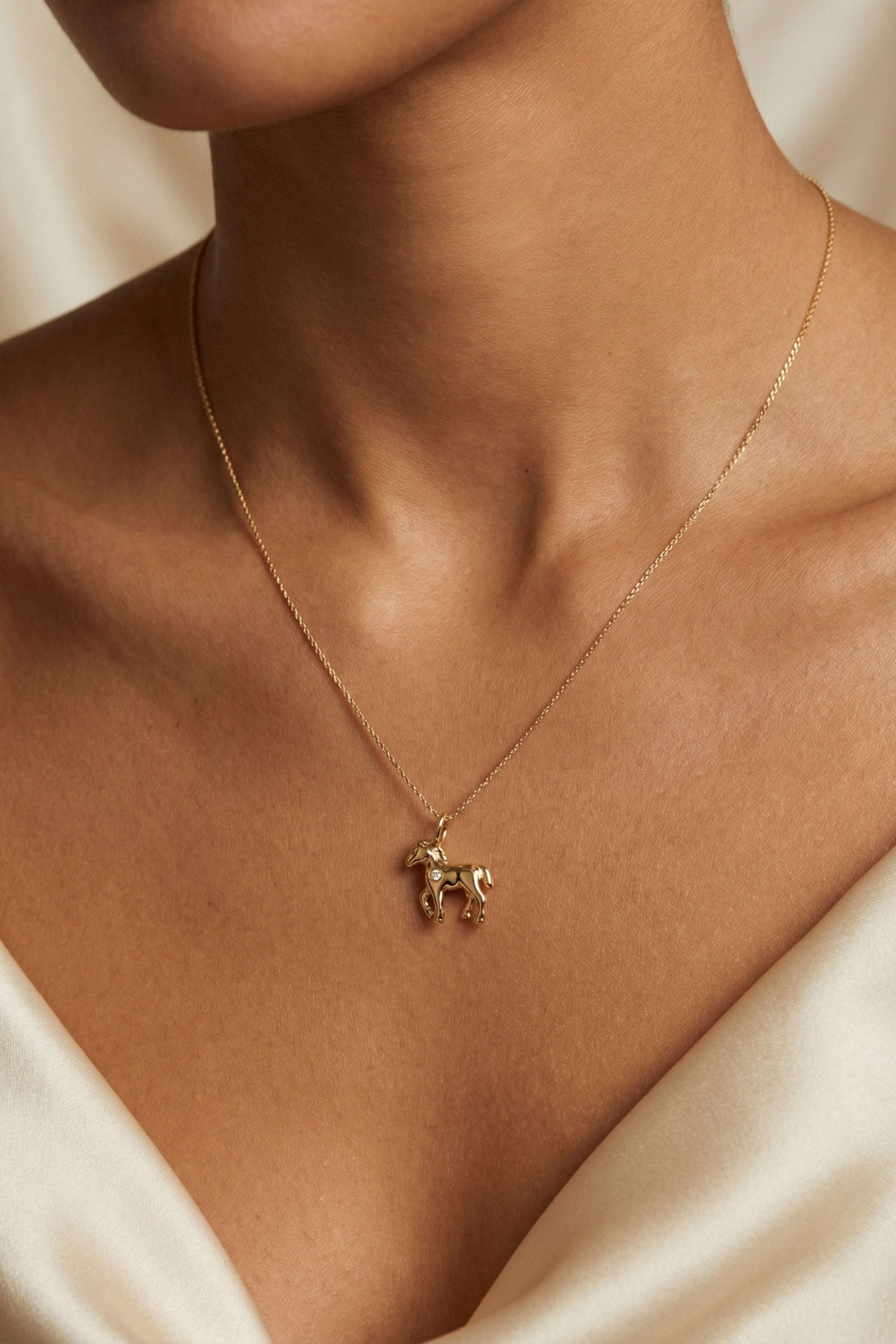 Halskette - Charm - Fohlen - Gold