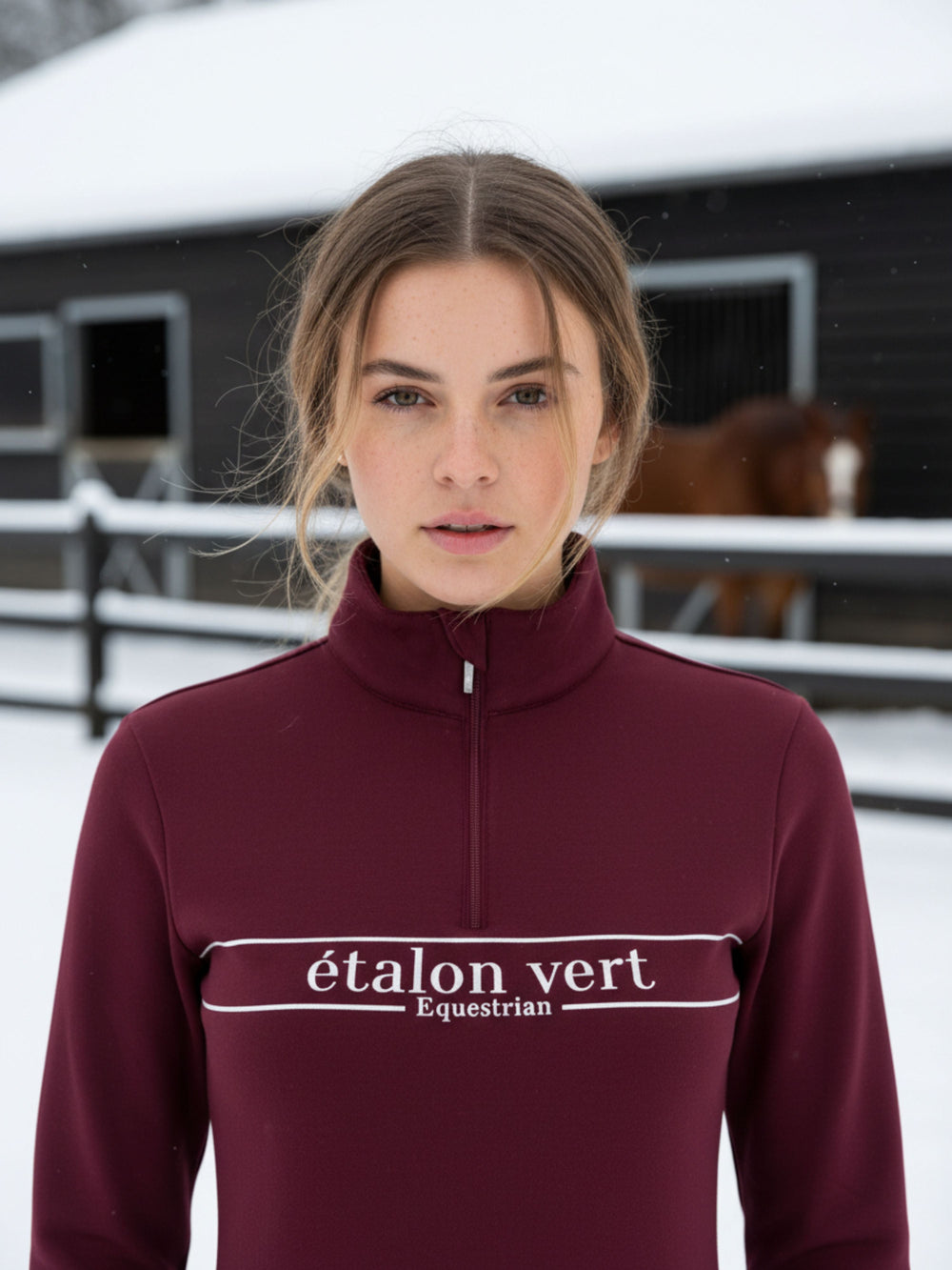 Zip Pullover - Etalon Equestrian - Burgundy