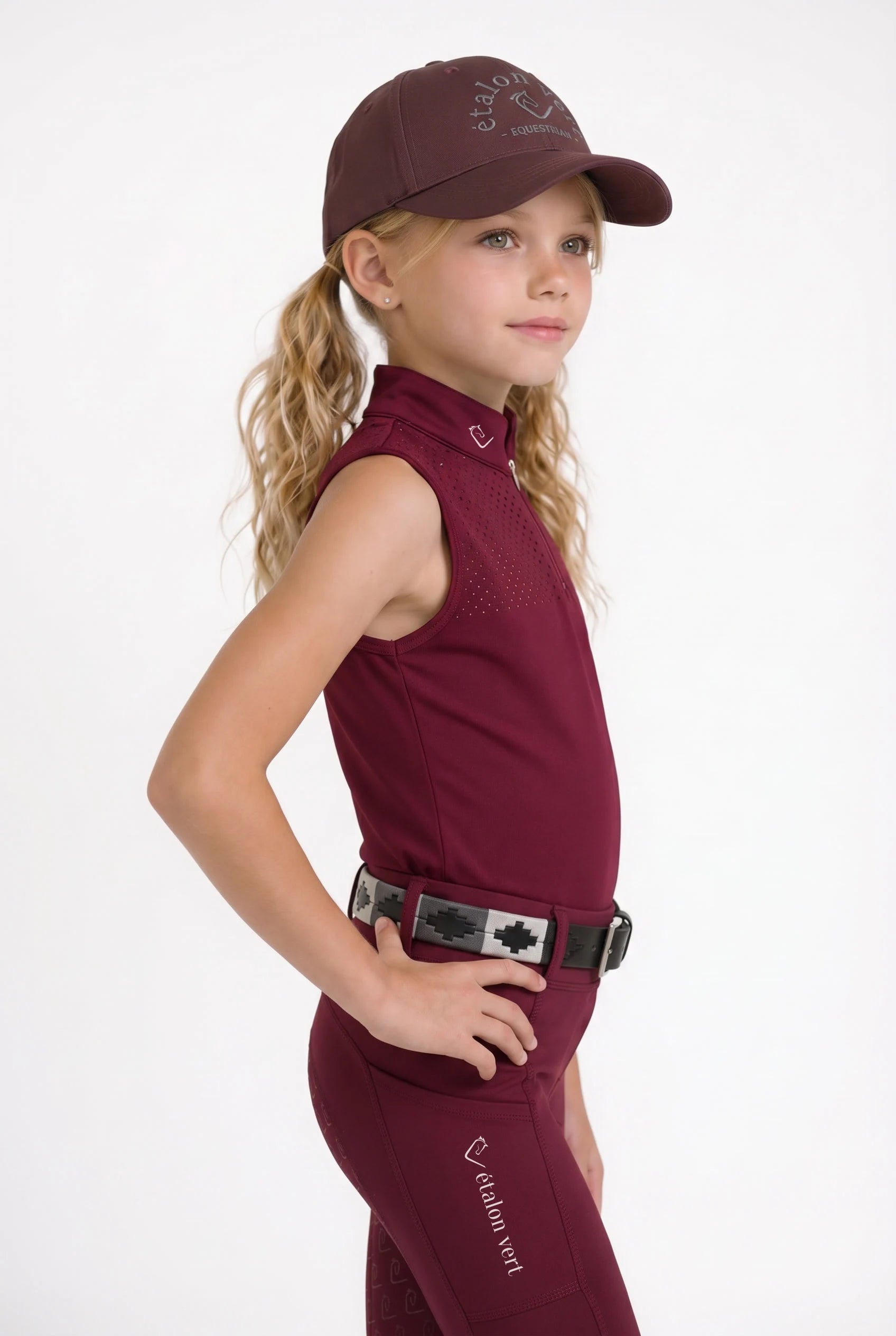 Functional shirt Star Gold Young Riders Sleeveless - Burgundy