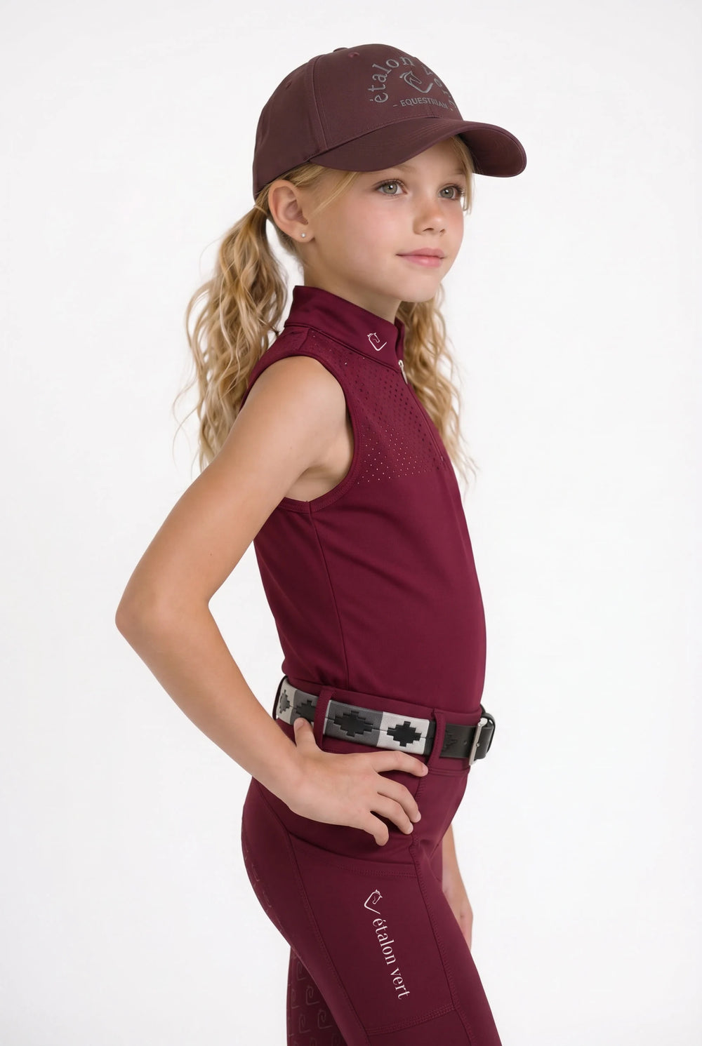 T-shirt fonctionnel Star Gold Young Riders Sleeveless - Bourgogne