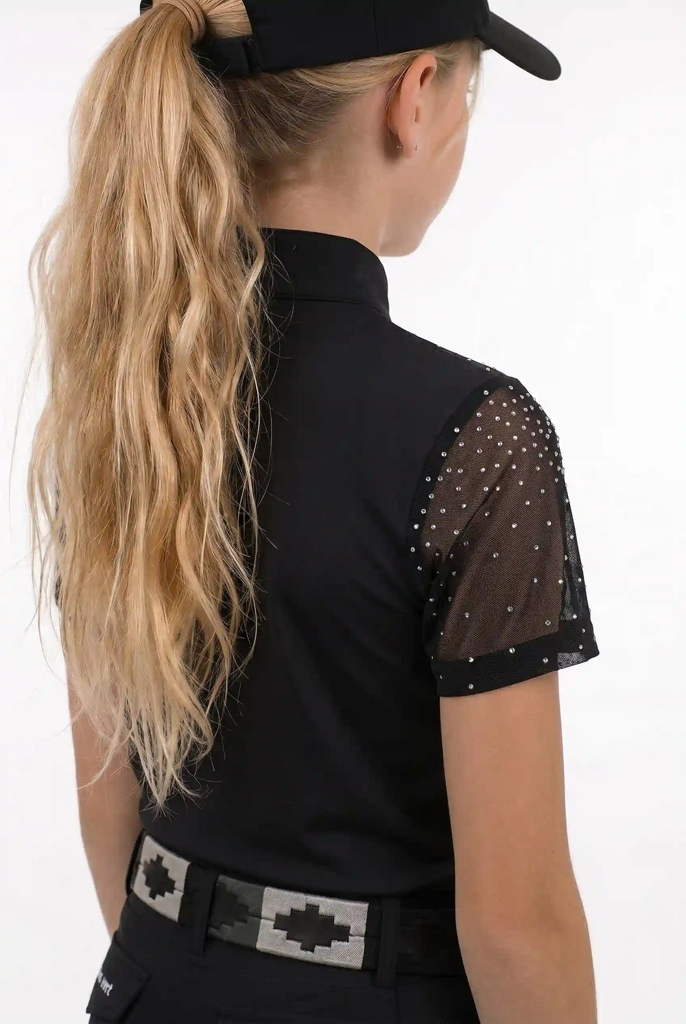 Funktionsshirt Star Gold Mesh - Black - Glitter Edition - Young Riders