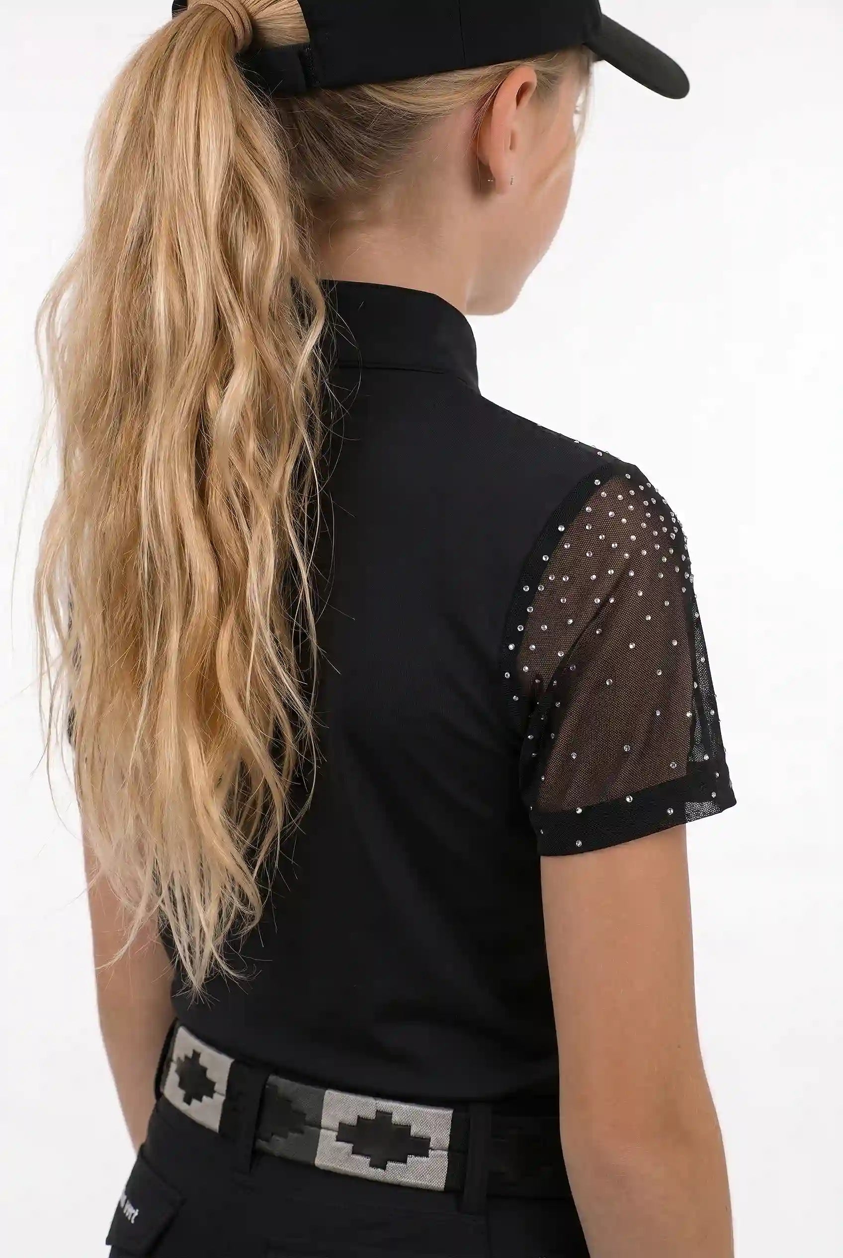 Funktionsshirt Star Gold Mesh - Black - Glitter Edition - Young Riders