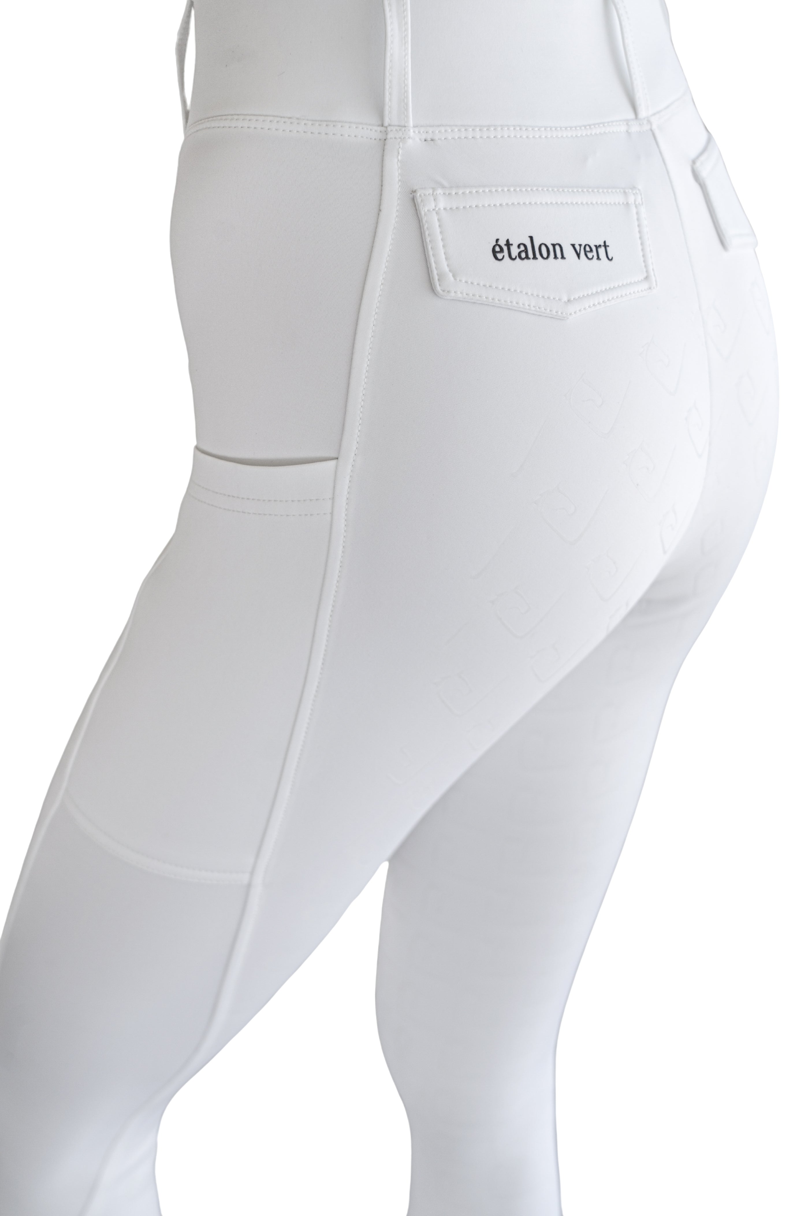 Chacco 2.0 - Turnier-Reitleggings Kniegrip - White Compression