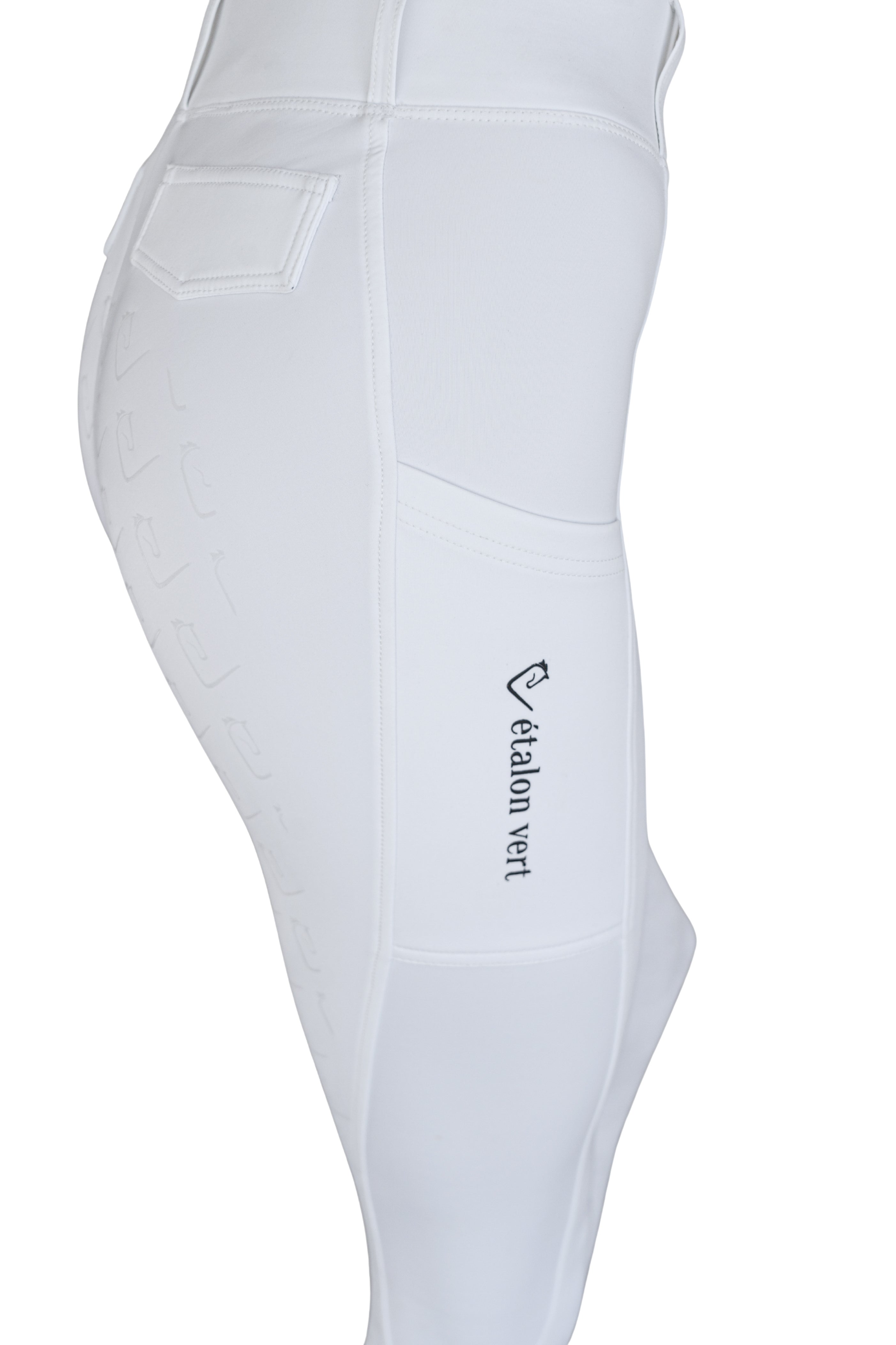 Turnier-Reitleggings Kniegrip - White