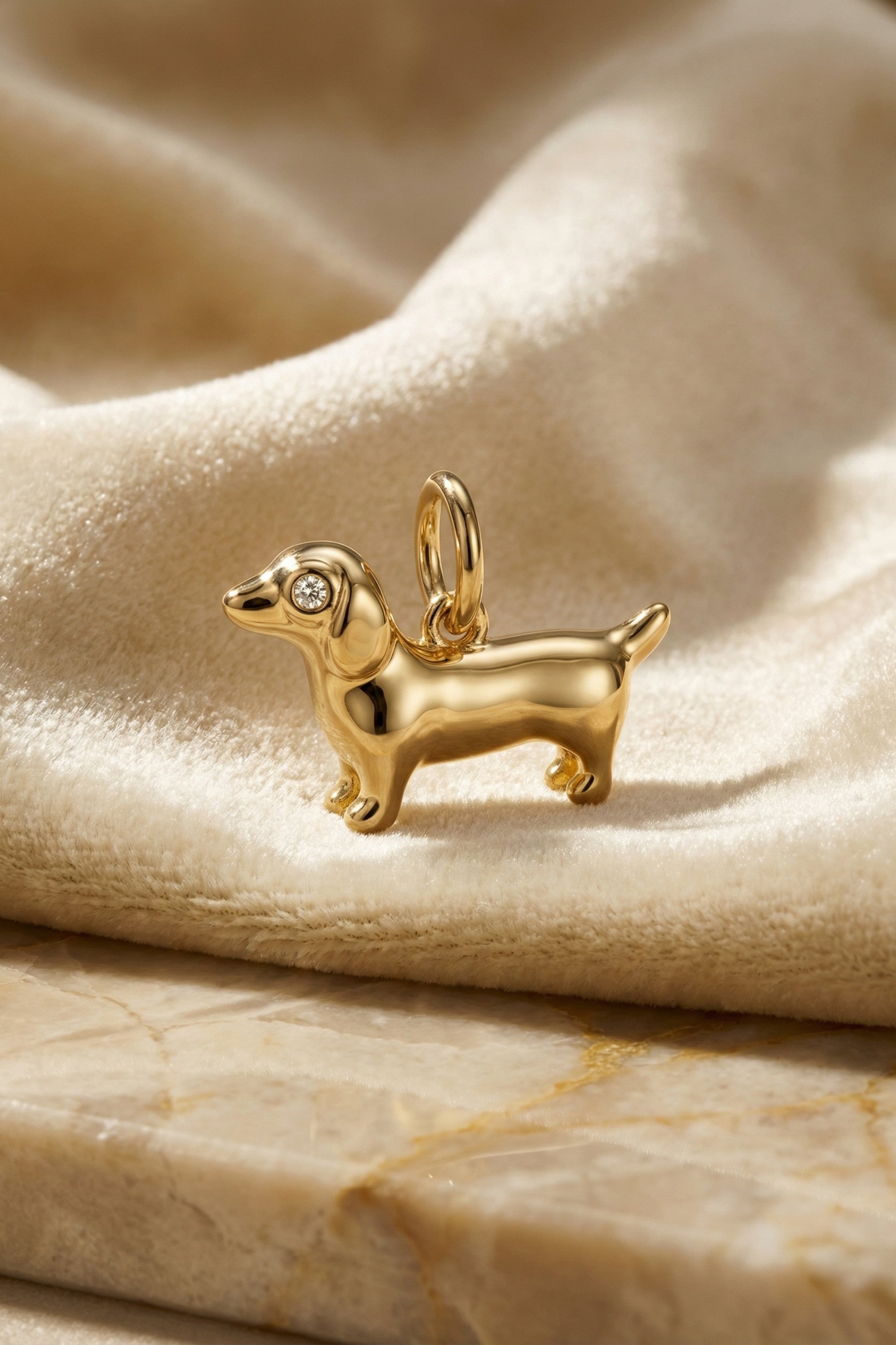 Halskette - Charm - Dackel - Gold