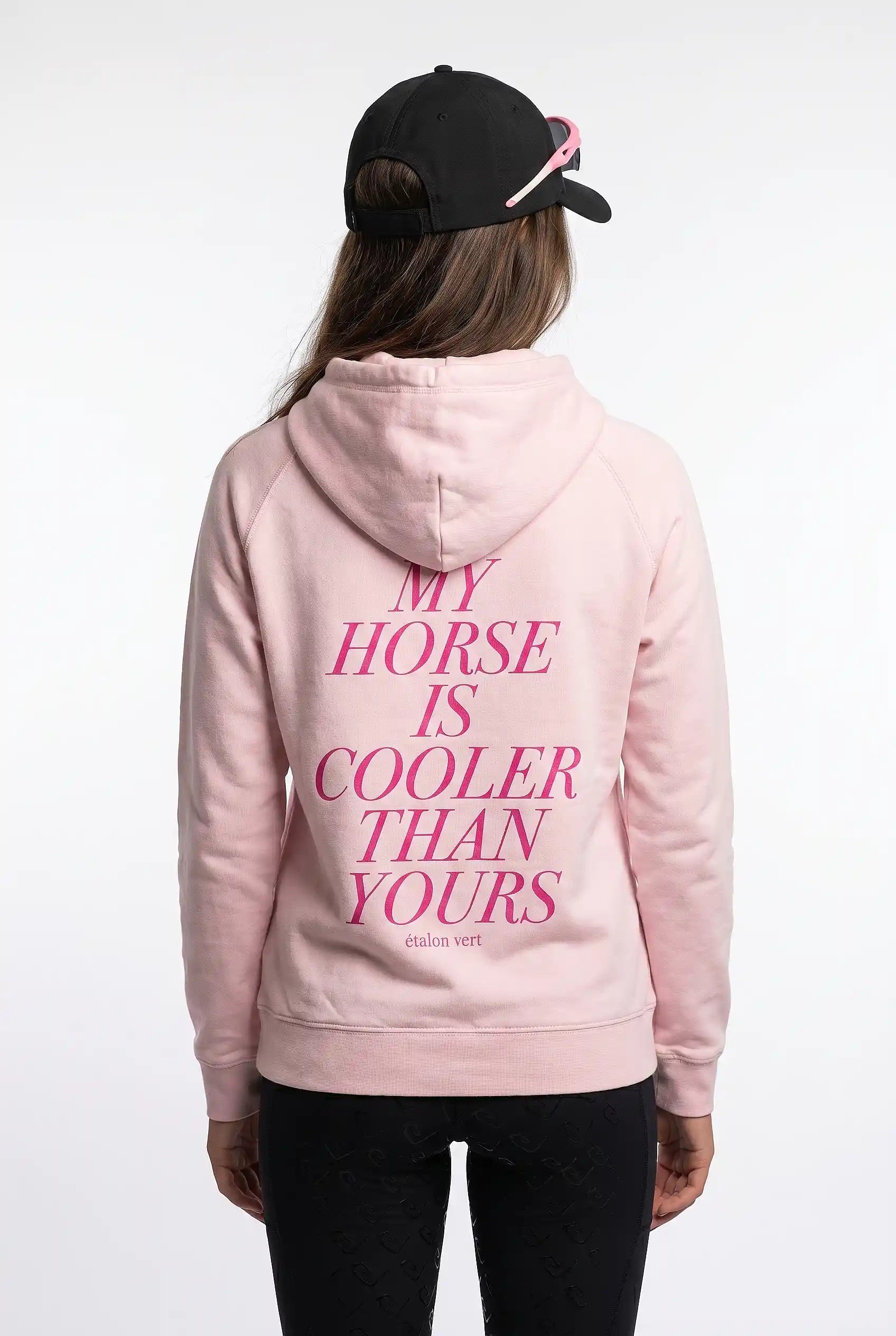 Quaterback Hoodie My Horse is cooler than yours - Candy Pink
