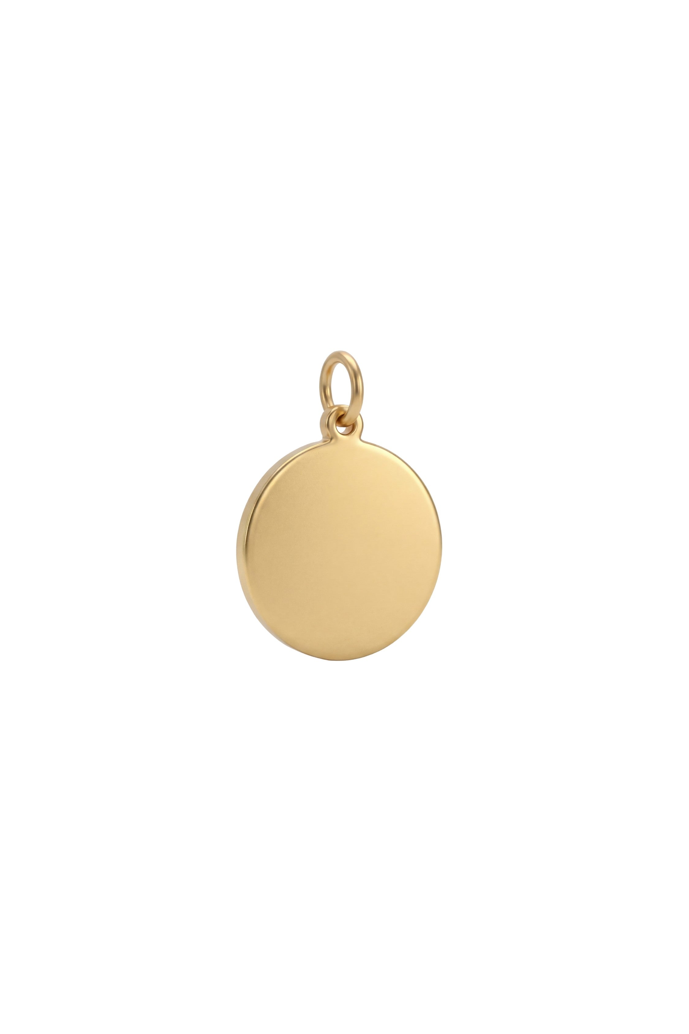 Engraving charm - round - gold - chain