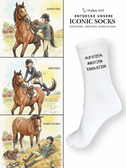 Sportsocken - Aufsitzen. Absitzen. Einen Sitzen. Icon