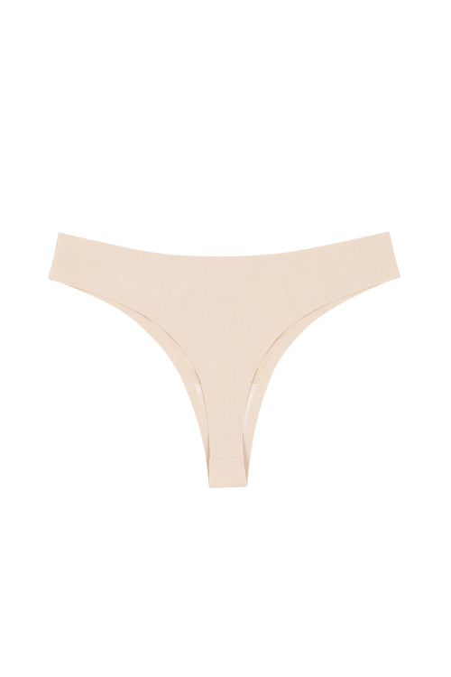 Equestrian seamless Tanga - Beige - 3 Pack