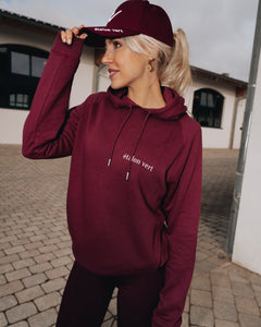 Quaterback 2.0 Normal Fit Hoodie - Horses & Cocktail - Burgundy