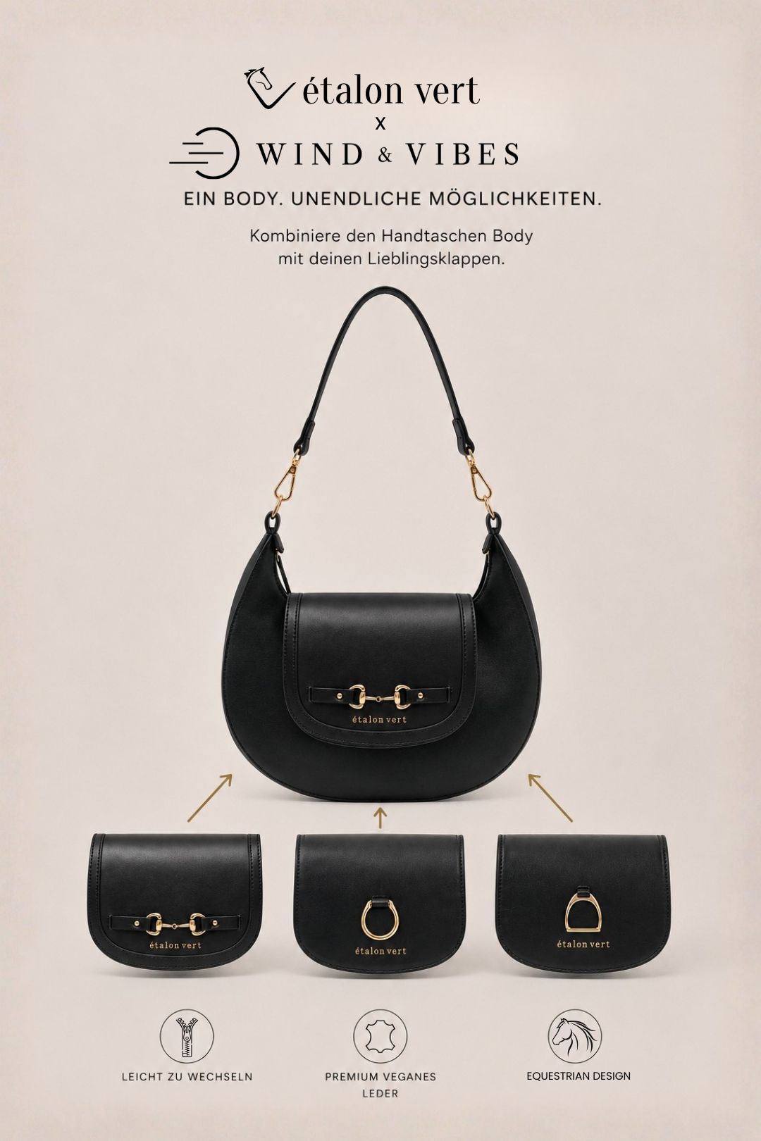 étalon vert x WIND & VIBES Copenhagen Black/Gold - Gebiss