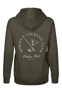 Quaterback Hoodie - Horses & Cocktail Edition - Olive