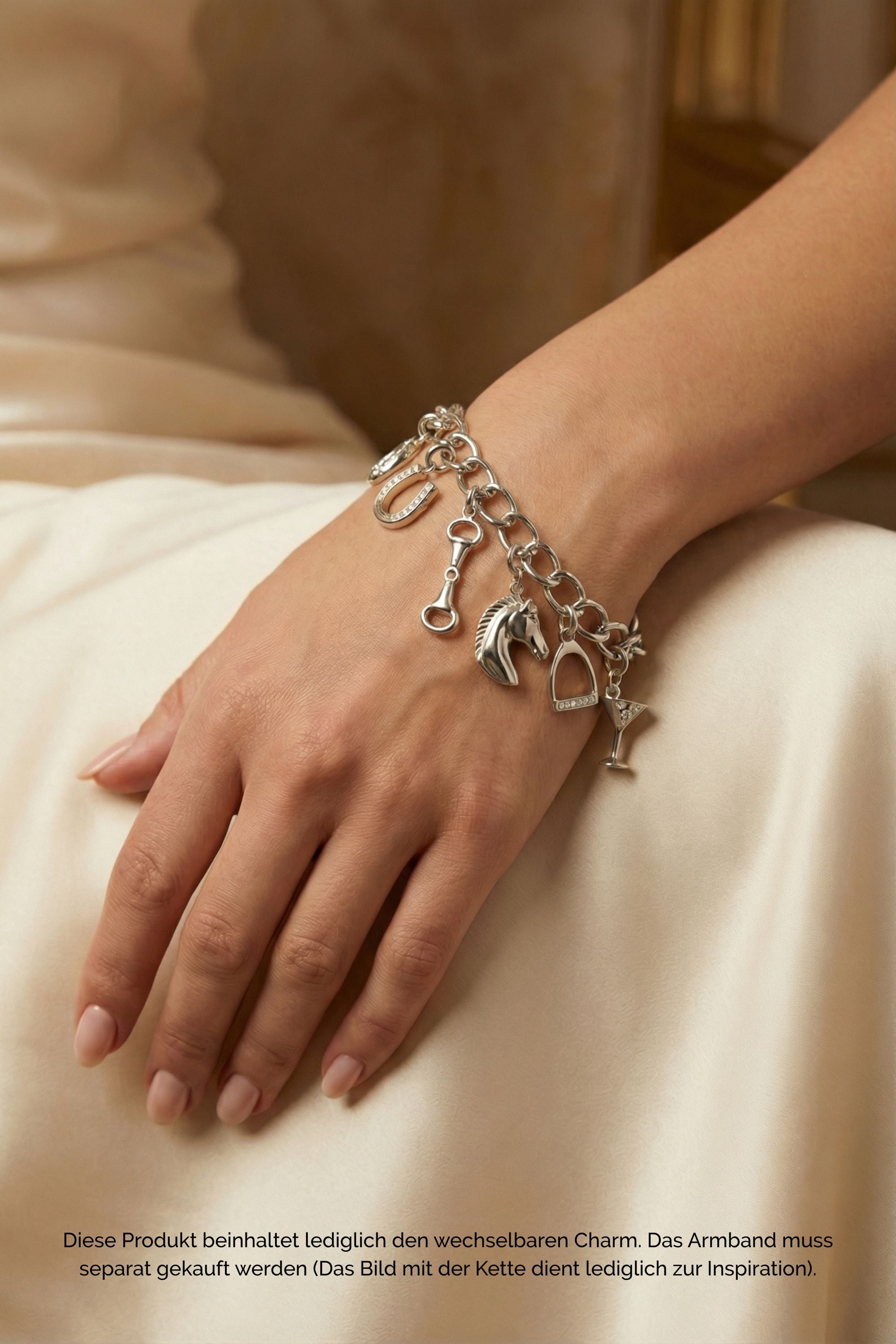 Charm - Hufeisen - Silver
