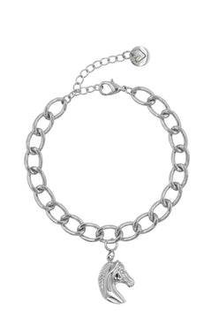 Charm Armband - Horse Head - Silber