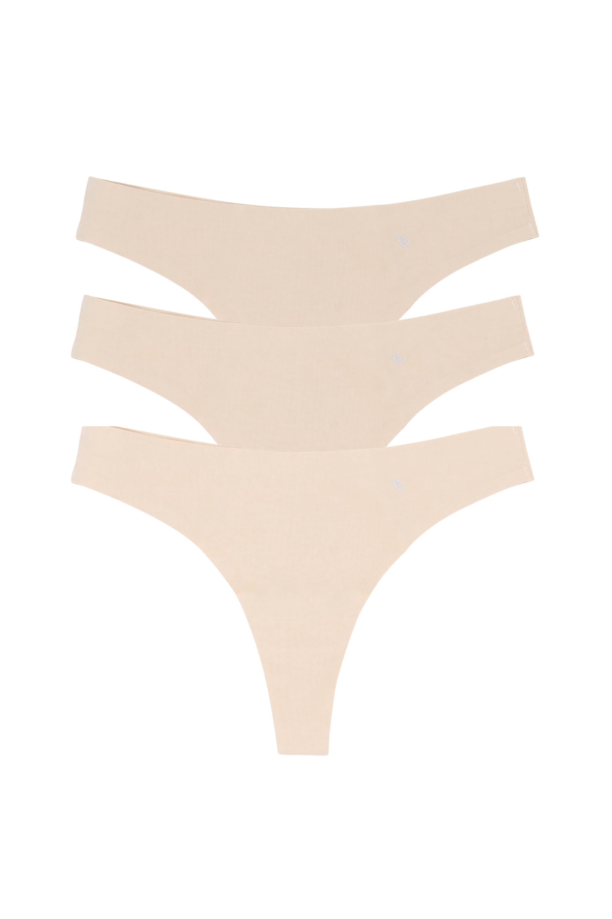 Equestrian seamless thong - beige - pack of 3