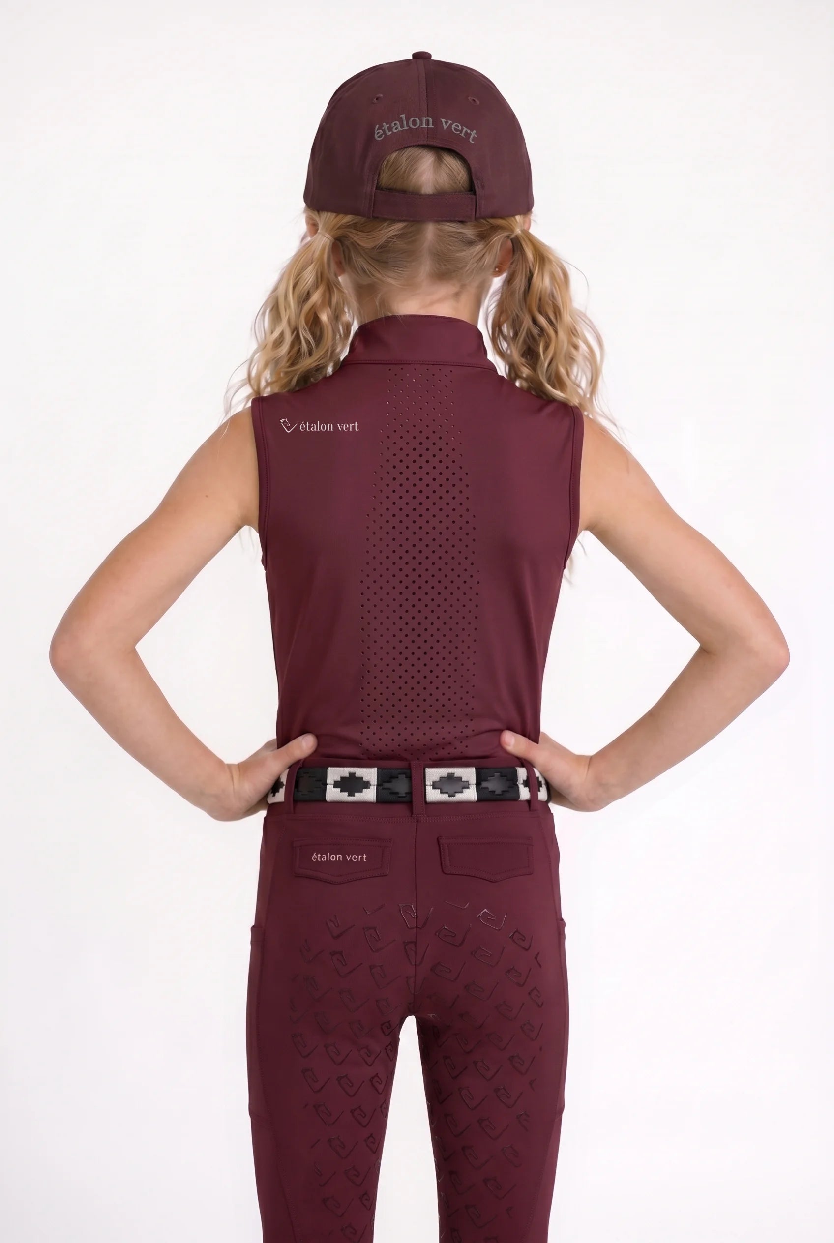 Functional shirt Star Gold Young Riders Sleeveless - Burgundy