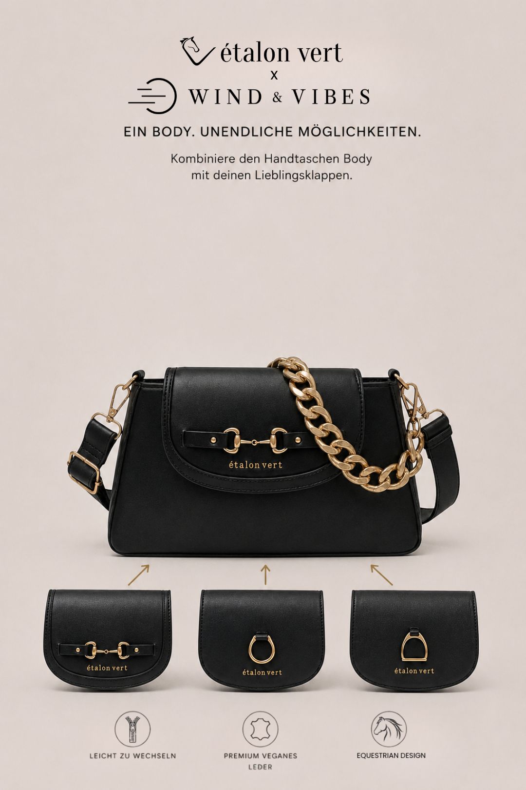étalon vert x WIND & VIBES Munich Black/Gold - Steigbügel