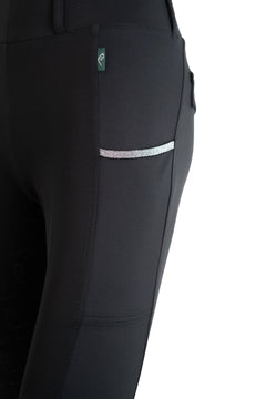 Chacco 2.0 - Compression Kneegrip Leggings - Glitter Edition - Black