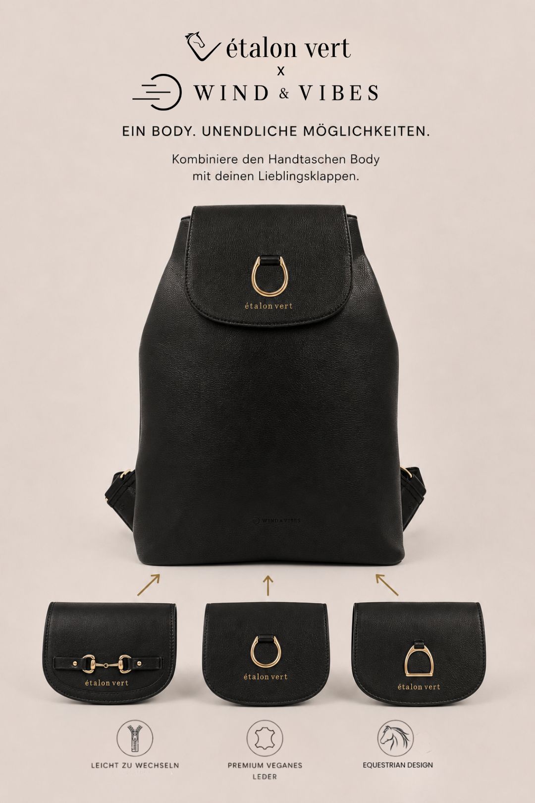 étalon vert x WIND & VIBES Amsterdam L Black/Gold - Hufeisen