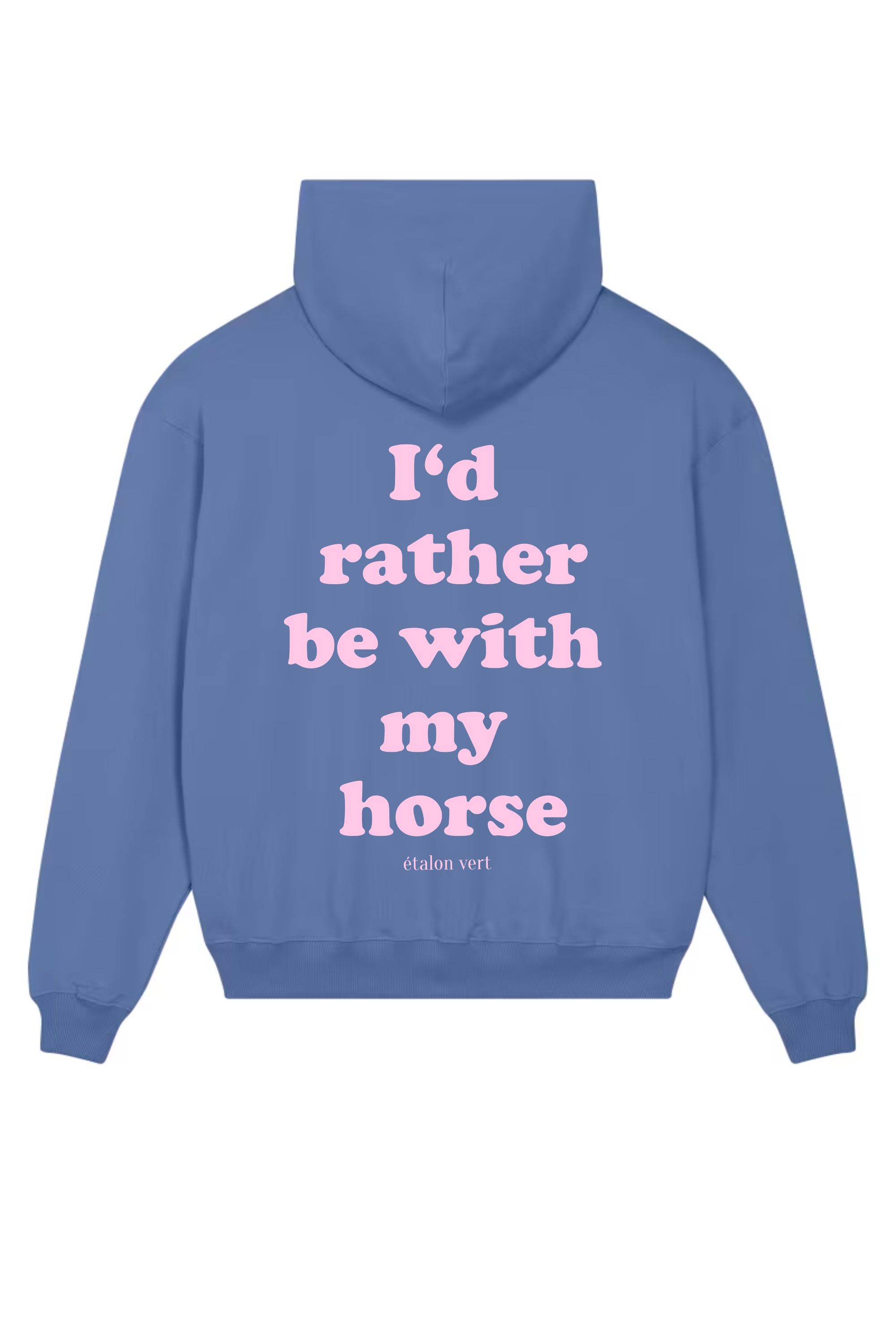 Oversize Fit Hoodie - I´d rather be with my horse - Ocean Blue