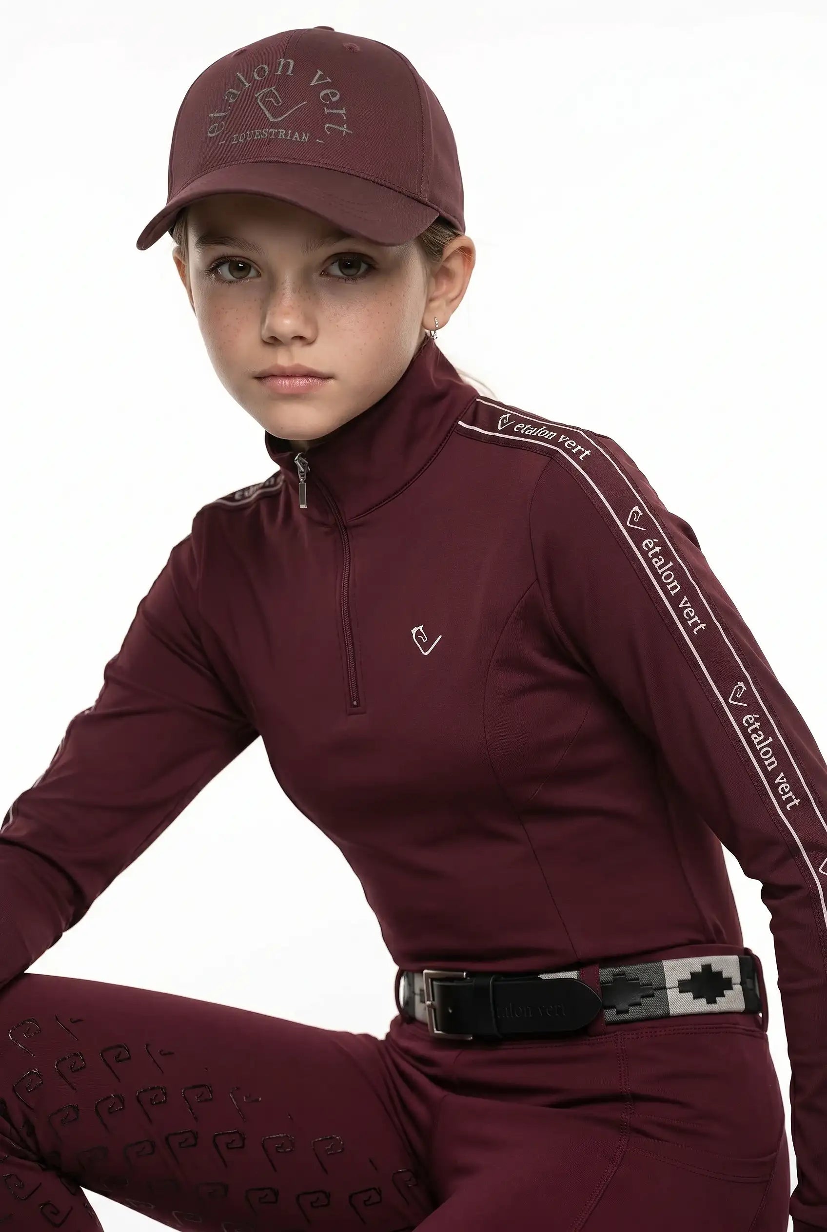 Funktionsshirt Casall Langarm - Burgundy / White - Young Riders