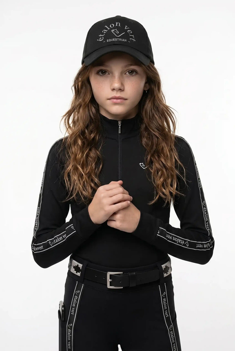 Casall Long-Sleeve Performance Shirt - Black / White - Young Riders