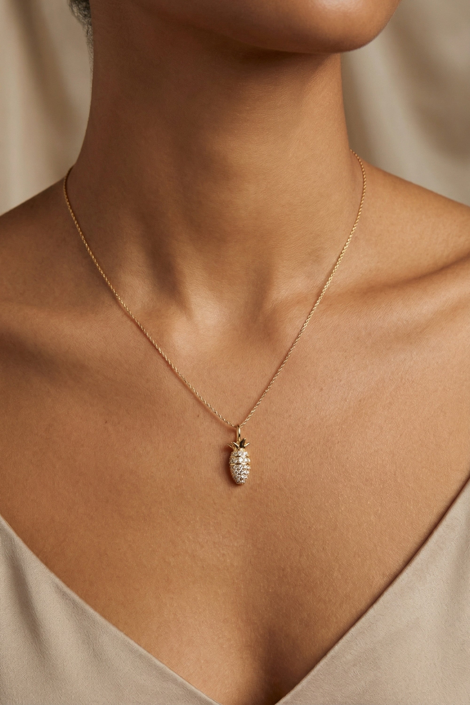 Halskette - Charm - Karotte - Gold