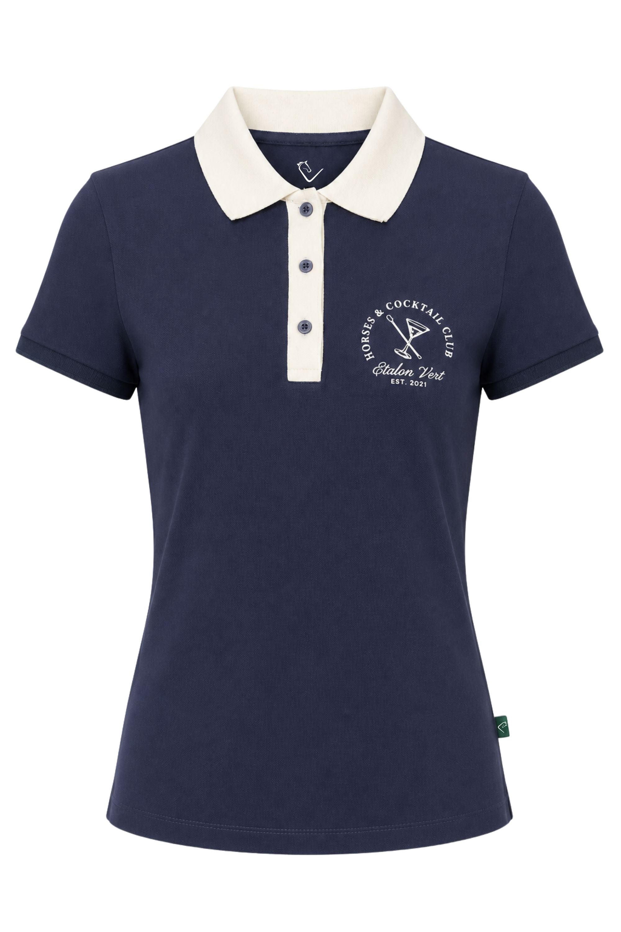 Poloshirt Horses & Cocktail Club Kurzarm - Navy