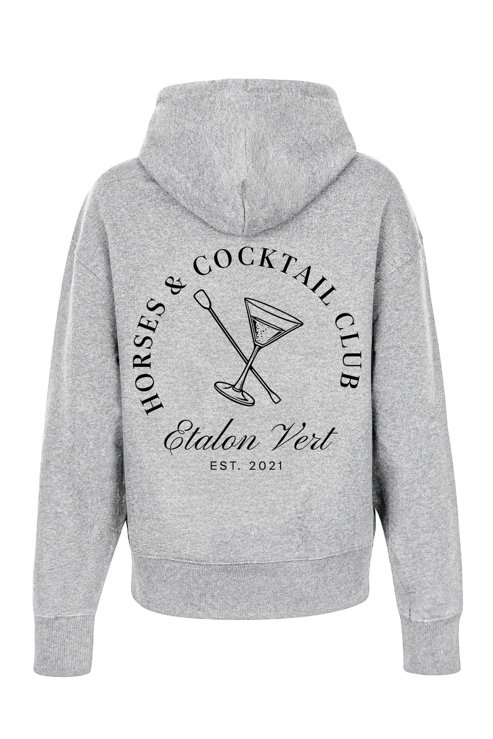 Pharos 2.0 Oversize Fit Hoodie - Horses & Cocktail - Grey Melange