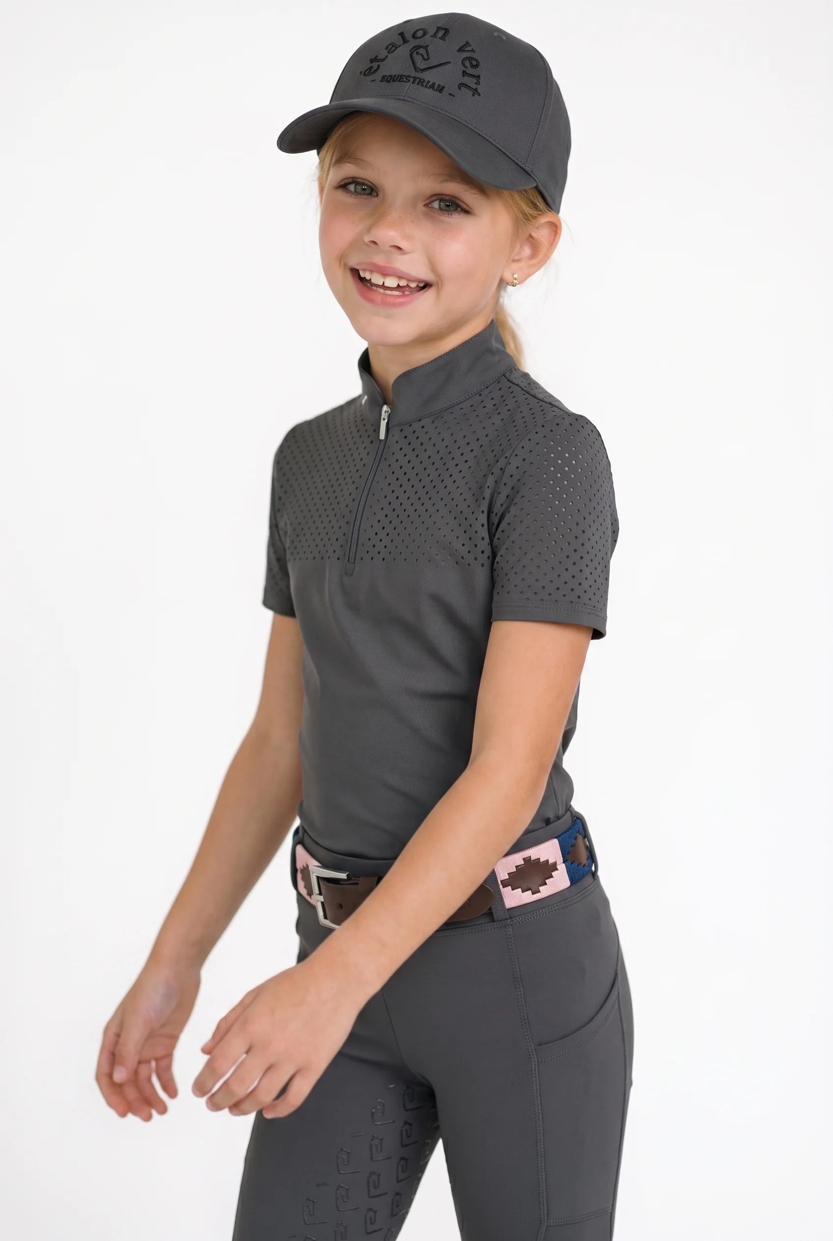 Funktionsshirt Star Gold Young Riders Kurzarm perforiert - Stone Grey