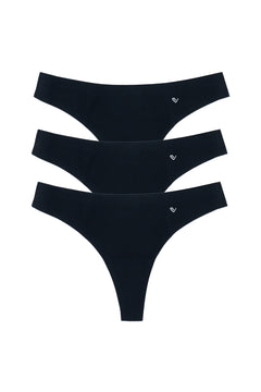 Equestrian seamless Tanga - Black - 3 Pack