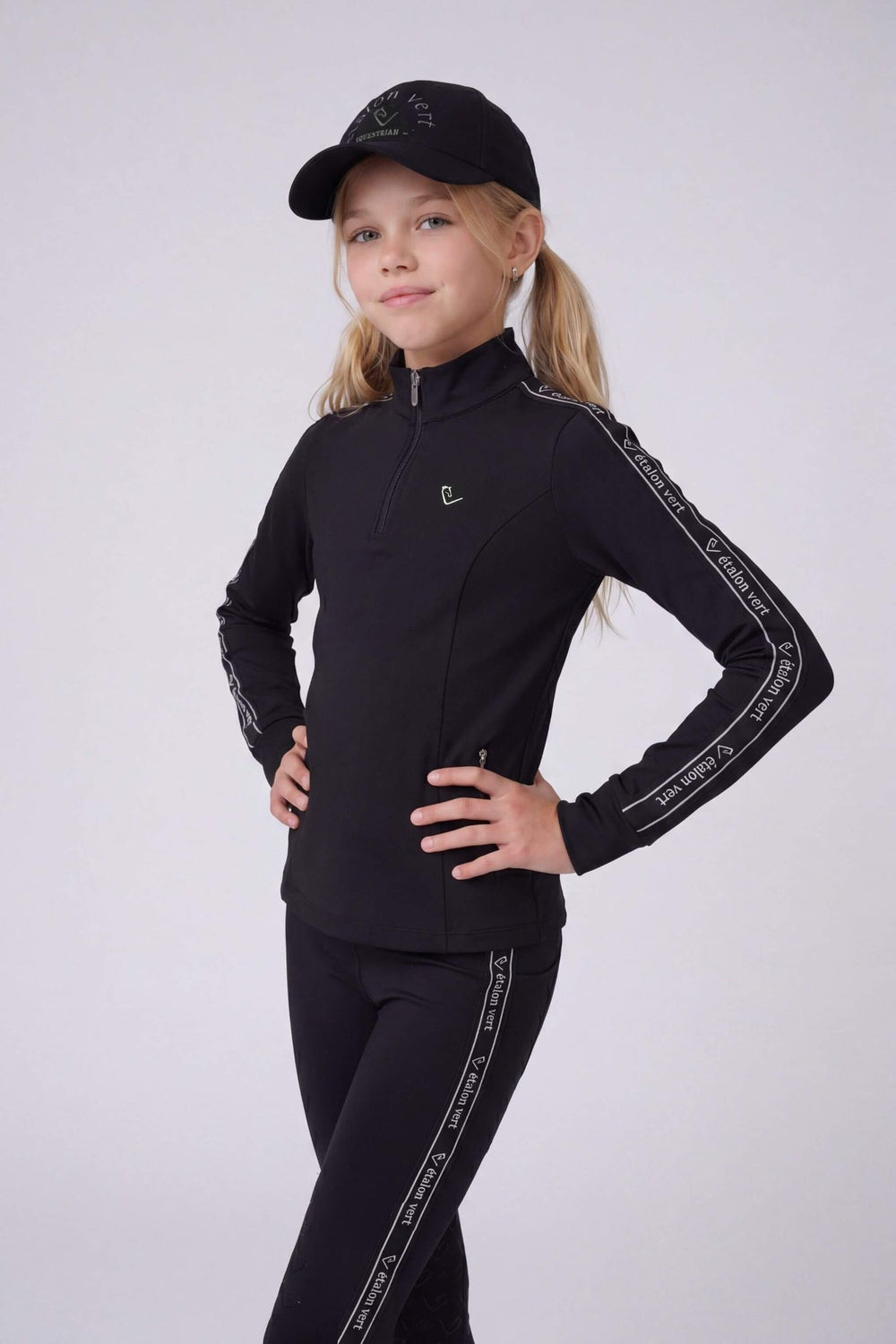 Chacco 2.0 - Young Riders Full Grip Leggings - Black - Stripes