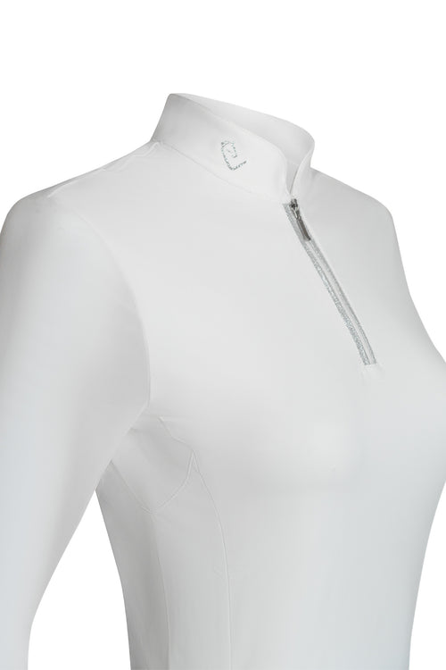 Balou Turniershirt Langarm - Glitter Edition - White