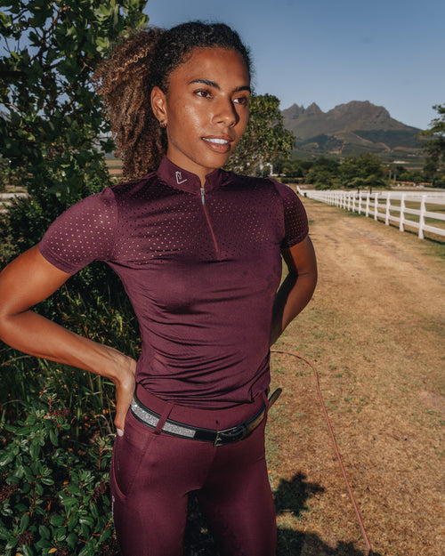 Funktionsshirt Star Gold Kurzarm - Burgundy