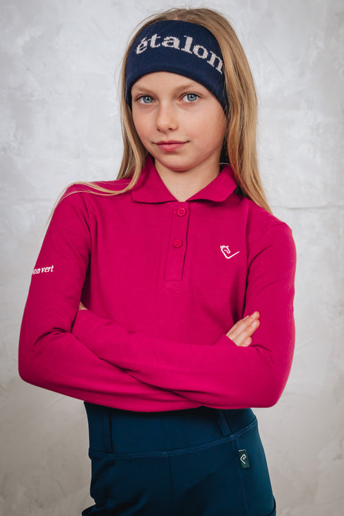 Poloshirt Sandro Hit 2.0 Young Riders Langarm - Very Berry