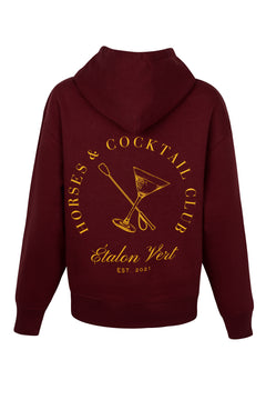 Pharos Oversized Hoodie - Horses & Cocktail Club - Burgundy