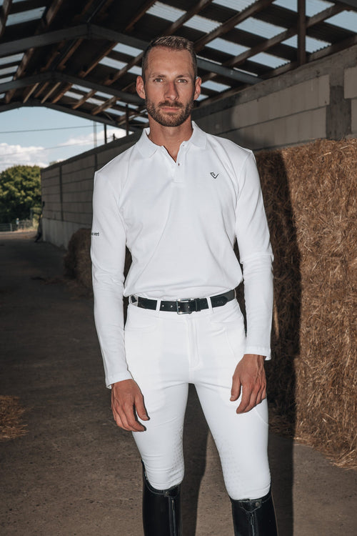 Pantalon d'équitation homme Eros Knee Grip - Blanc