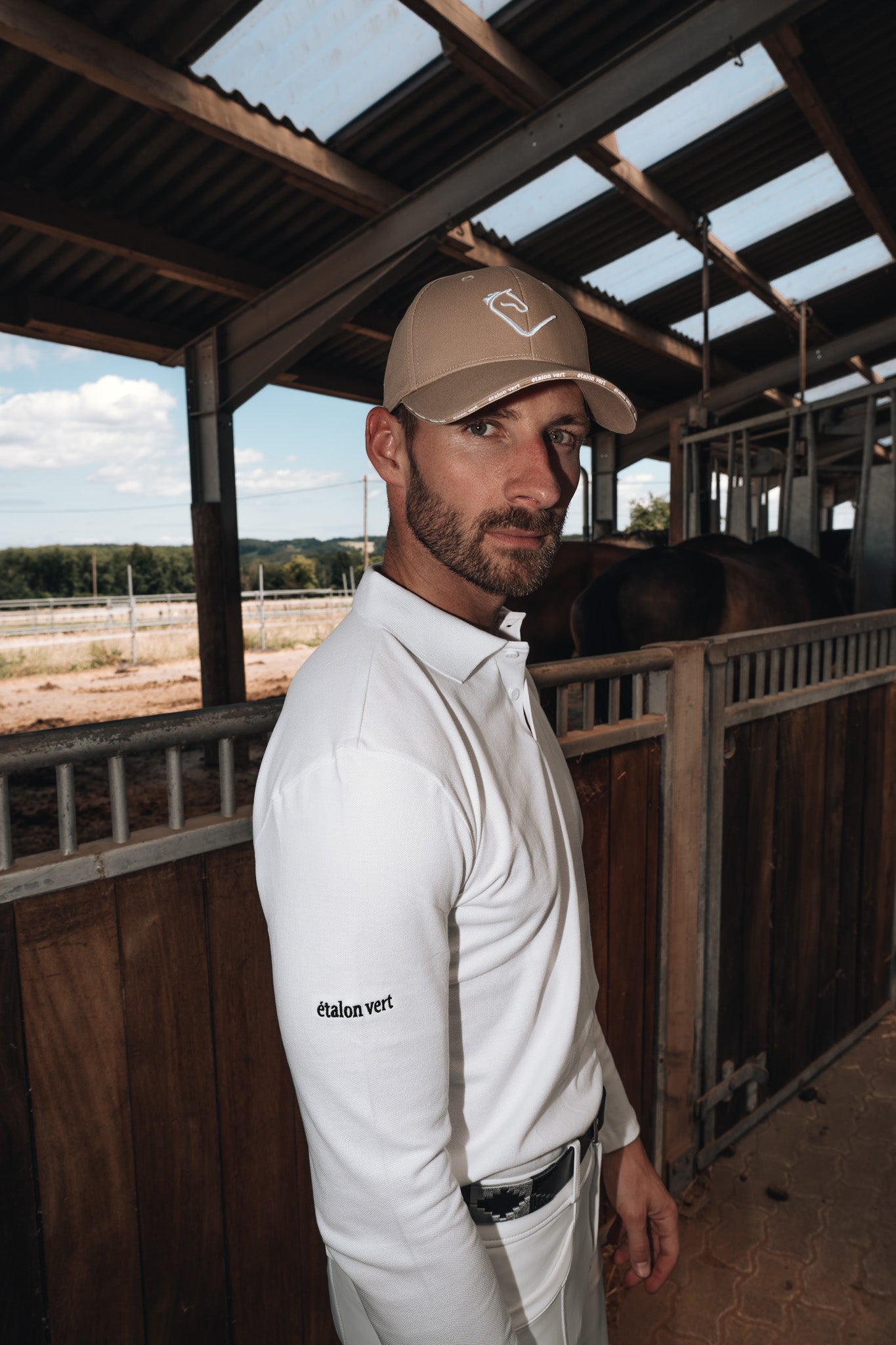 Herren Poloshirt Sandro Hit - Longsleeve - White
