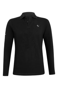 Herren Poloshirt Sandro Hit - Longsleeve - Black