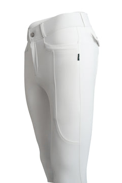 Eros Herren-Reithose Kniegrip - White