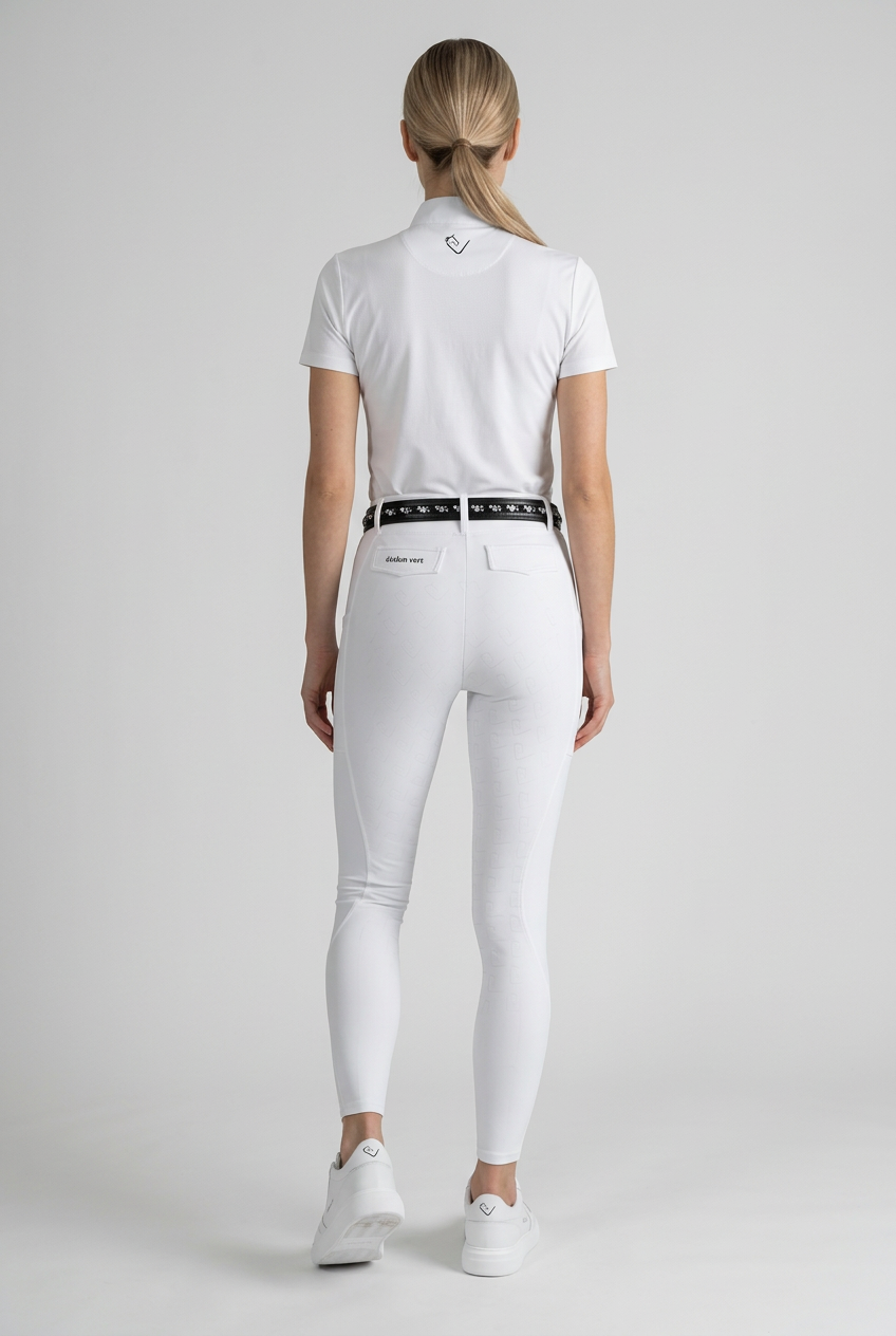 Turnier-Reitleggings Kniegrip - White
