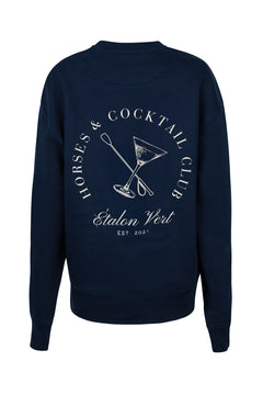Fuego - Horses & Cocktail Club Oversize Sweater - Navy