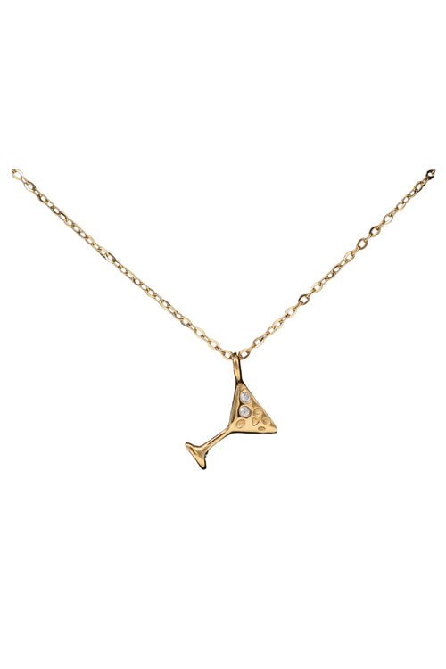 Halskette - Cocktail Glas - Gold